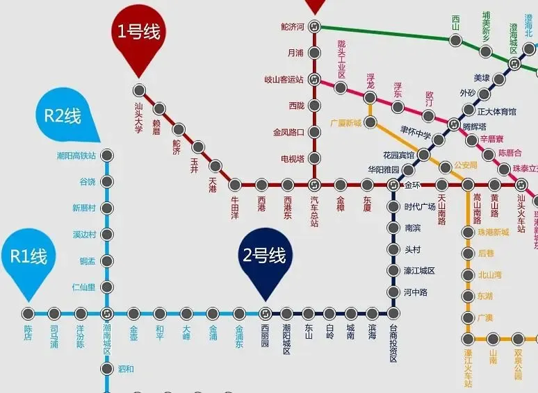 汕头规划的轻轨线路拟采取的方案为跨座式单轨型轻轨,建设将分为近期